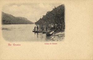 angola, DONDO, Rio Quanza, Native Canoes (1900s) Postcard