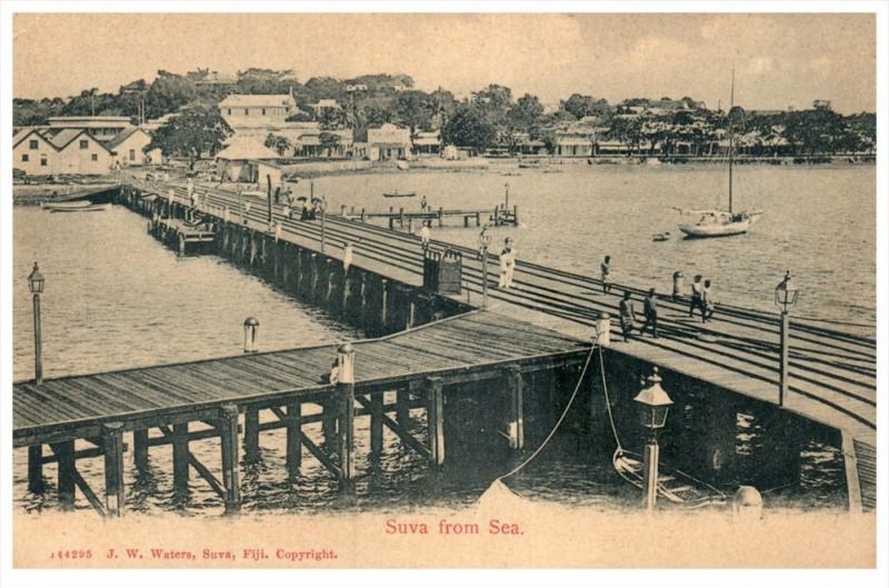 21810  Fija Suva  View of  Wharf and Suva