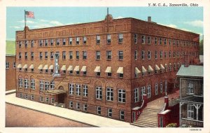 Zanesville, OH Ohio    YMCA & Cafeteria  ca1940's Curteich Linen Postcard