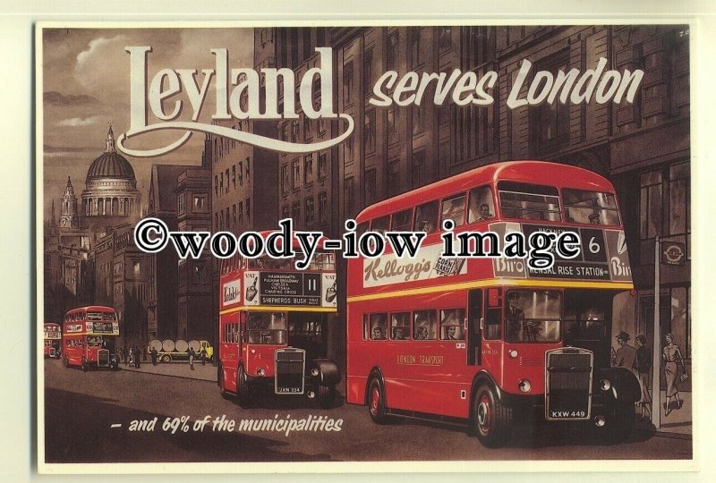 tm5617 - London Transport Leyland Buses - art postcard