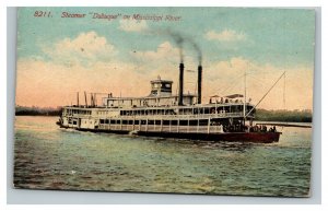 Vintage 1915 Postcard Steamer Dubuque on the Mississippi River Dubuque Iowa