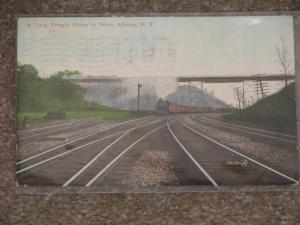 A Long Freight Going to West Albany, N.Y.used vintage card