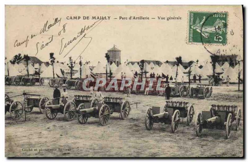 Postcard Old Army Camp Mailly park & ??# 39artillerie General view