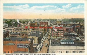 CT, Bridgeport, Connecticut, Main Street, Looking North, Curt Teich No A63107