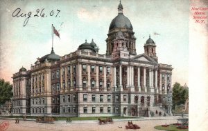 Vintage Postcard 1907 New Court House Building Landmark Syracuse New York NY