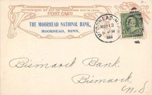 Minnesota Moorhead   The Moorhead National Bank,  Return Check Notice