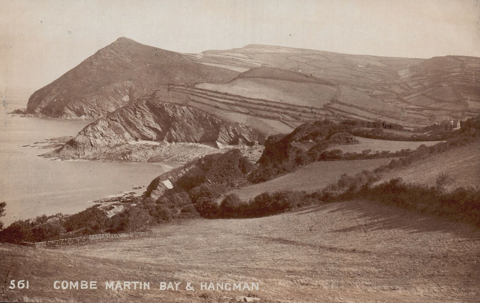Devon England UK, Combe Martin Bay & Hangman Mountain, Vintage Postcard