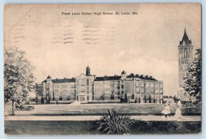 c1910 St. Louis Missouri Postcard Frank Louis Soldan High School Building Posted