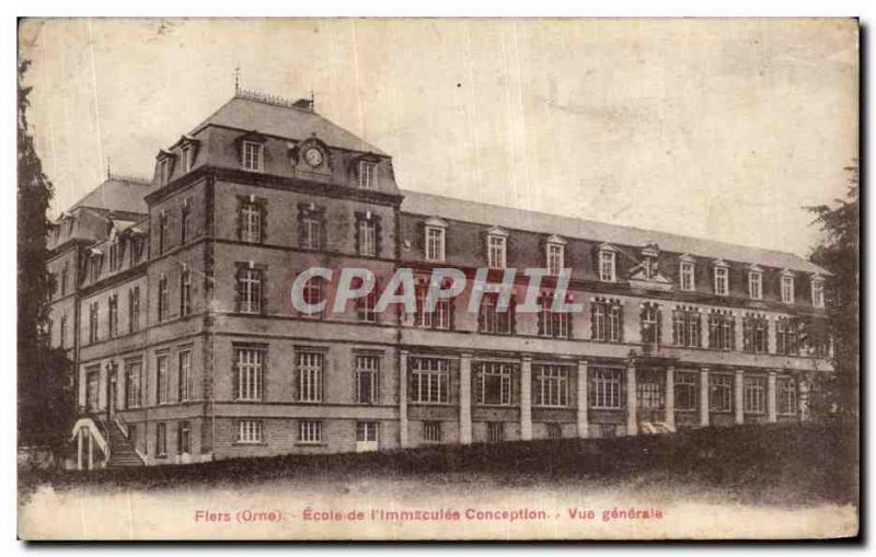 Old Postcard Flers (Orne) Immaculate Conception School I General View