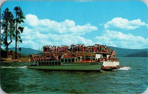 Cruise Boats on Lake Coeur d'Alene ID Passengers, Charters Vintage Postcard S03