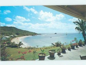 Unused Pre-1980 VIEW FROM BEACH HOTEL Hawksbill West Indies Antigua F6186