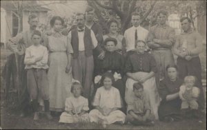 Elkhart Indiana IN 201 N Vine St Dettweiler Family c1910 Real Photo Postcard