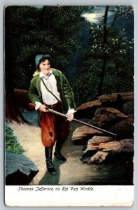 Thomas Jefferson as Rip Van Winkle   Postcard  c1907