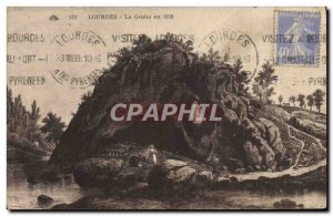 Old Postcard Lourdes Grotto in 1858