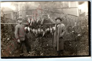 c1910s Bird Game Hunters RPPC Cool Men Pheasant Duck Real Photo Postcard A124