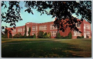 Vtg Delaware DE Georgetown High School 1950s Chrome View Unused Postcard