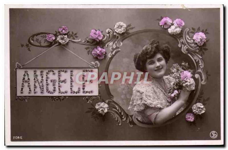 Postcard Old Angele Surname