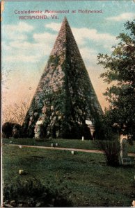 Confederate Monument Hollywood Cemetery Civil War Richmond Virginia VA Postcard