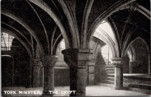 York Minster The Crypt England UK Unused Queen's Series Litho Postcard H9