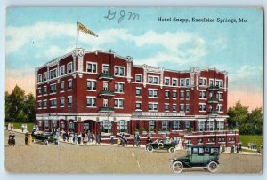 c1910 Excelsior Springs Missouri Vintage Postcard Hotel Snapp Building View Cars