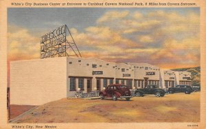 NM, New Mexico  WHITE'S CITY Roadside Center CAFE~DRUGS~CURIO  ca1940's Postcard