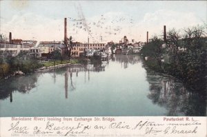 Blackstone River Looking From Exchange Street Bridge Pawtucket Rhode Island 1905