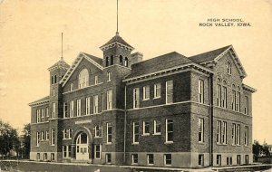 Vintage Postcard High School Rock Valley IA Sioux County