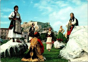 Greece Athens Group Of GirlsIn Greek Costumes