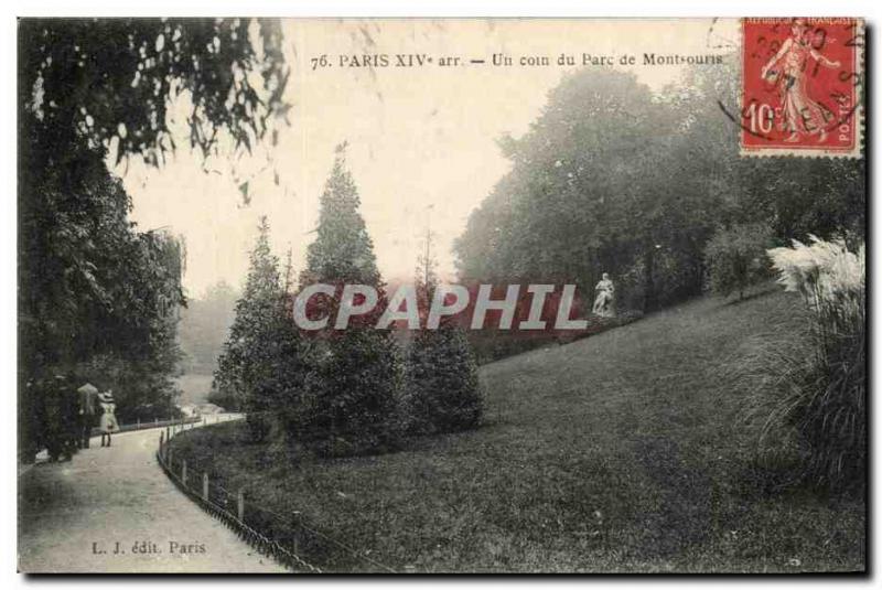 Paris (14) - Park of Montsouris-A Corner Park Post Card Old