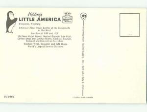 Unused Pre-1980 HOLDING'S LITTLE AMERICA RESTAURANT Cheyenne Wyoming WY u5019