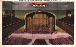 Vintage Postcard 1921 Interior of Auditorium Valparaiso University Indiana Ind.