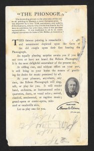 VICTORIAN TRADE CARD Phonograph T Edison
