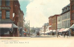 c1905 Rotograph Postcard; State Street Scene, Auburn NY Cayuga County Horsedrawn