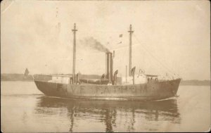 Five Fathom Bank NJ Lightship Light Ship Off Cape May Real Photo Postcard