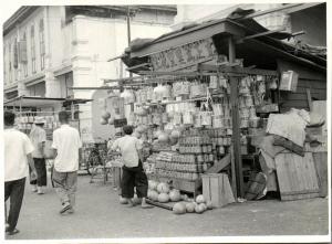 malay malaysia, PENANG (?), Unknown Road Scene, Street Seller (1940s) Real Photo