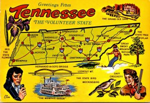 Tennessee Greetings From The Volunteer State With Map and More