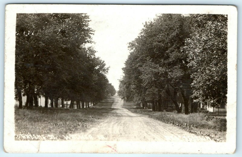1900s Walker, IA Greene St. Early Dirt Road RPPC Real Photograph Postcard A10