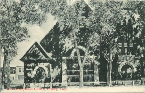 Postcard: First Presbyterian Church, Greeley CO Weld County, Posted 1909