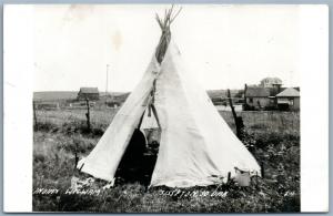 INDIAN WIGWAM SISSETON SOUTH DAKOTA ANTIQUE REAL PHOTO POSTCARD RPPC