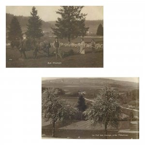 Switzerland Vaud surroundings of Mézières unit of 2 photo postcards