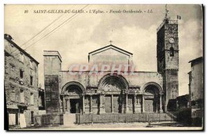 Old Postcard Saint Gilles Du Gard The Western Church Facade