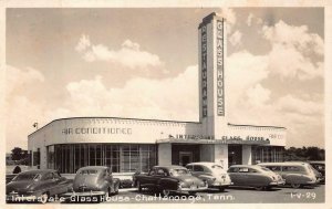 RPPC INTERSTATE GLASS HOUSE CHATTANOOGA TENNESSEE REAL PHOTO POSTCARD (1950s)