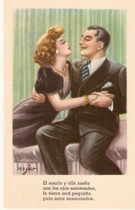 Zsolt. Couple romance.  Together.Smile  Nice vintage spanish postcard