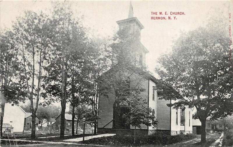 G46/ Hermon New York Postcard 1909 The M.E. Church Building