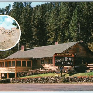 c1960s Keystone, SD Powder House Lodge Motel Restaurant Mt Rushmore Chrome A197