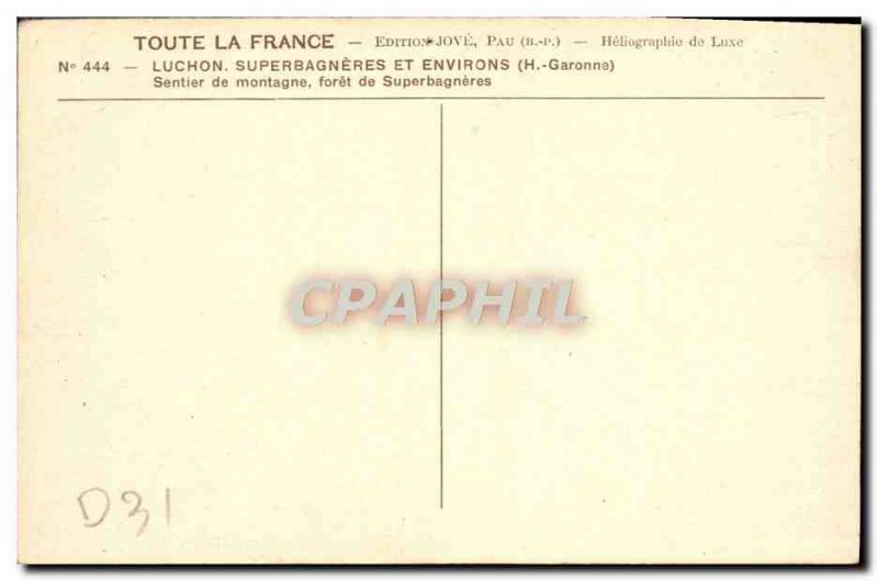 Old Postcard All France Luchon Superbahneres and Surrounding forest mountain ...