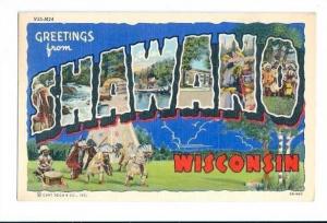 LP17 LARGE letter, Shawano, Wisconsin, WI, Postcard.