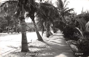 Stuart Florida Fourth Street Real Photo Vintage Postcard AA3239