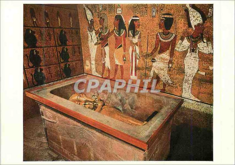 Postcard Modern Egypt The Egyptian Art Tresor Toulankhamon The first sarcophagus