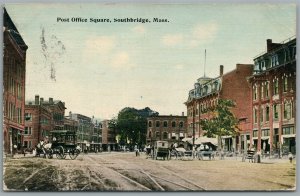 SOUTHBRIDGE MA POST OFFICE SQAURE ANTIQUE POSTCARD